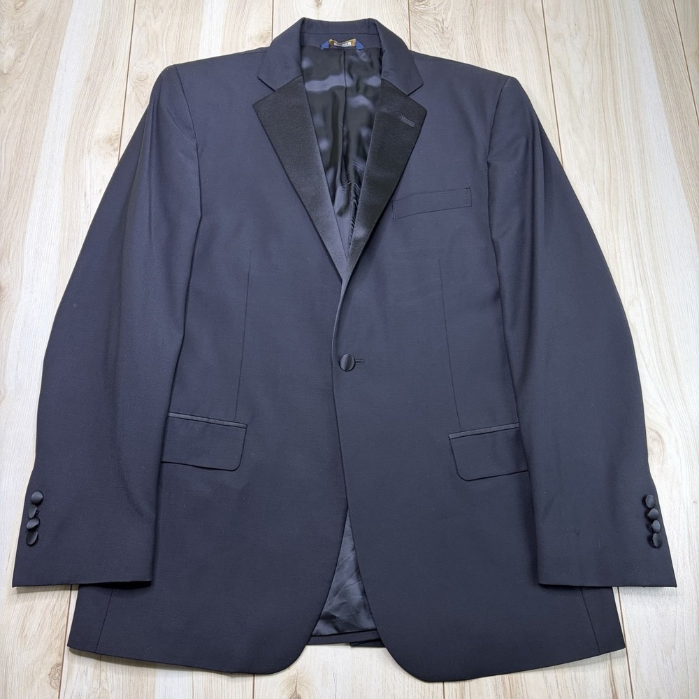 Brooks Brothers Explorer Regent Fit Tuxedo Wool Blend Blazer Mens 42L Black